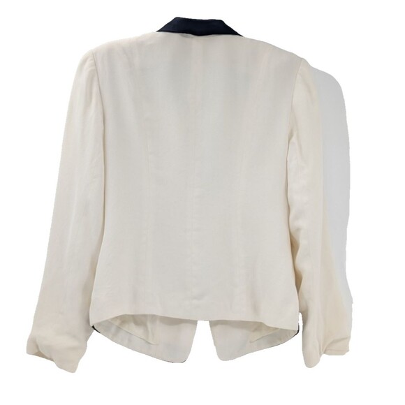 Rina Rossi Vintage White Black Button Tailored Crop Blazer Jacket Size S/M - Picture 2 of 8